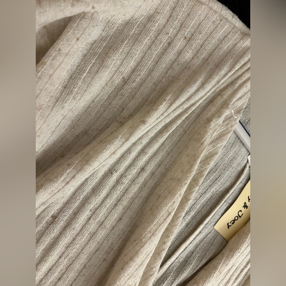 Cream Ribbed Wrap Sweater - Picture 7 of 7